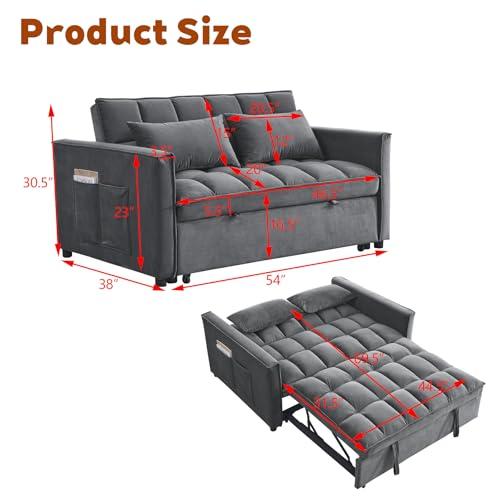 並行輸入品】 3 in 1 Convertible Sleeper Sofa Bed, 54