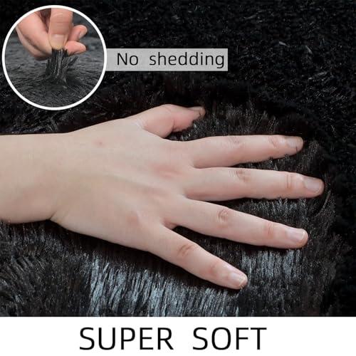 【並行輸入品】 MATIIUI 9x12 Extra Large Ultra Soft Black Shag Area Rug for Livi