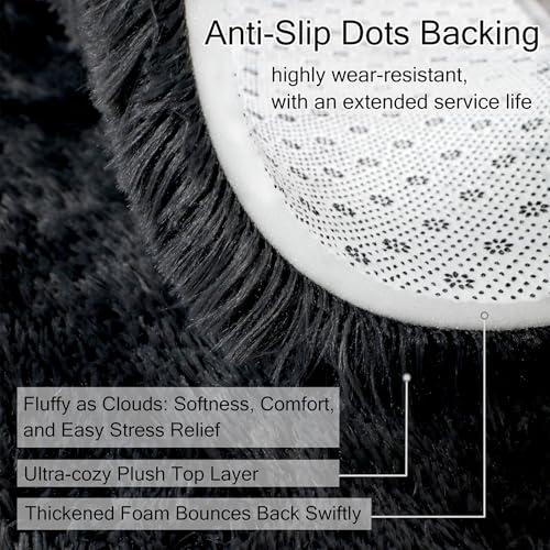 【並行輸入品】 MATIIUI 9x12 Extra Large Ultra Soft Black Shag Area Rug for Livi