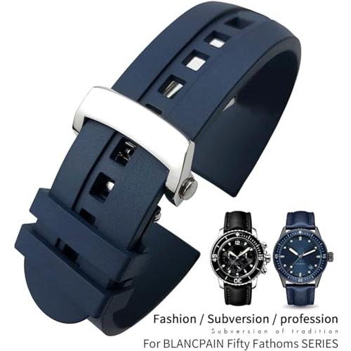 【並行輸入品】 YOLION Soft Fluorous Rubber Watch Band For Blancpain Fifty Fathoの画像