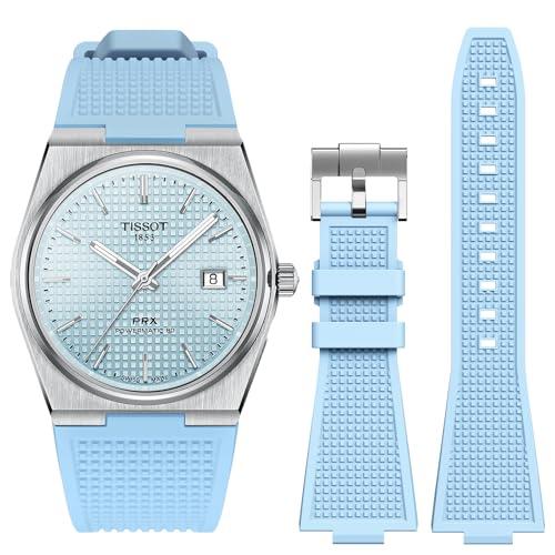 【並行輸入品】 Strap for Tissot PRX Watch,Soft Fluororubber Band for PRX Powermの画像
