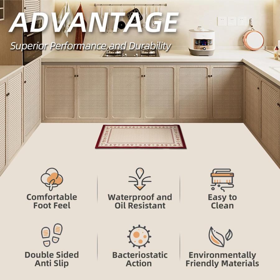 【並行輸入品】 Thin Bathroom Rugs | Non Slip Rubber Backed， Fast Dry Shower Mat