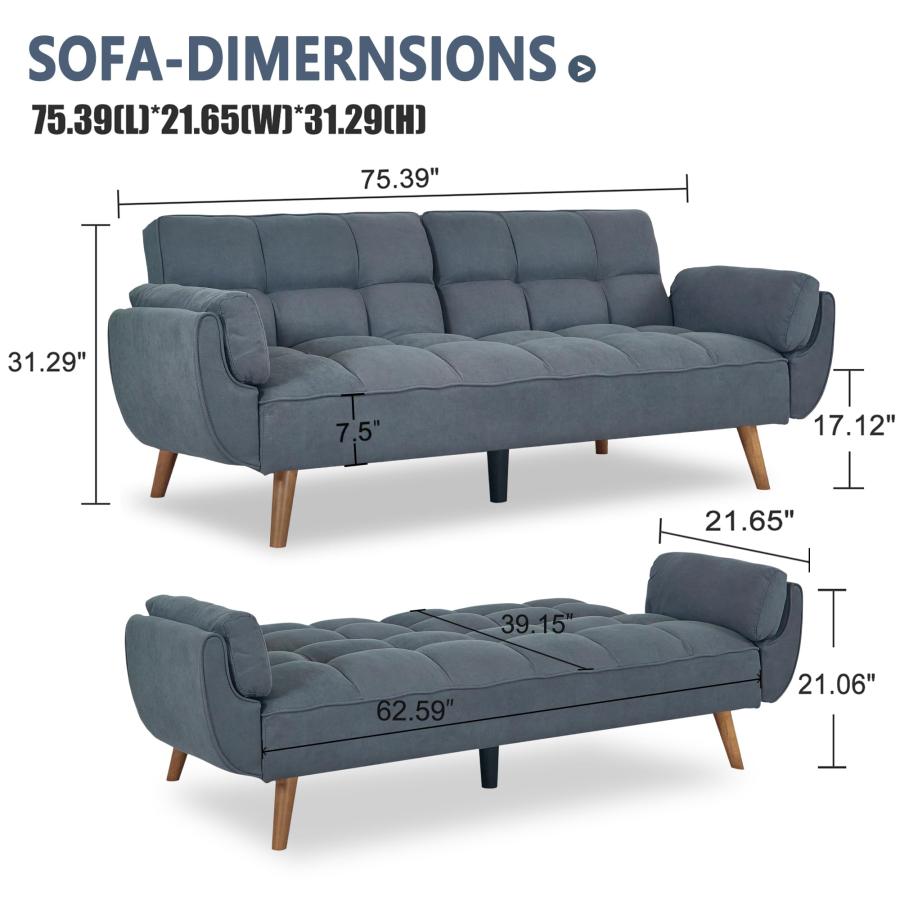 【並行輸入品】 liuyouhom 75″ Convertible Futon Sofa Bed， Small Futon Couch with