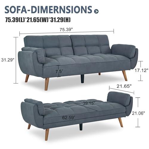【並行輸入品】 liuyouhom 75″ Convertible Futon Sofa Bed， Small Futon Couch with