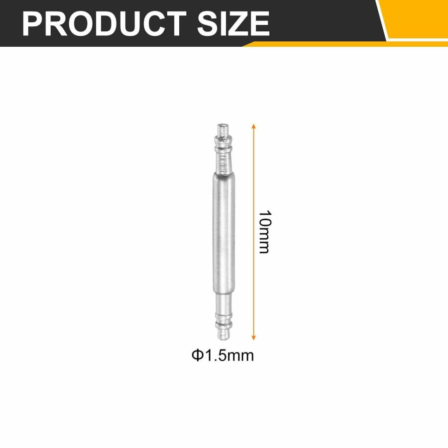【並行輸入品】HARFINGTON 8個 10mm 腕時計スプリングバー 厚さ1.5mm バンドピン ダブルフリンジ ステンレススチール 交換用