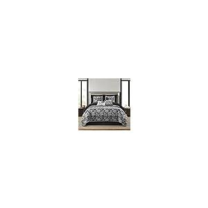 【並行輸入品】 Grand Avenue Black Sliver Comforter Set King Size， 7 Piece Jacqu_2