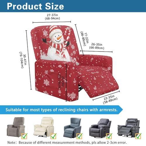 【並行輸入品】 Cugasmaru Christmas Lazyboy Recliner Chair Cover Winter Snowman_4