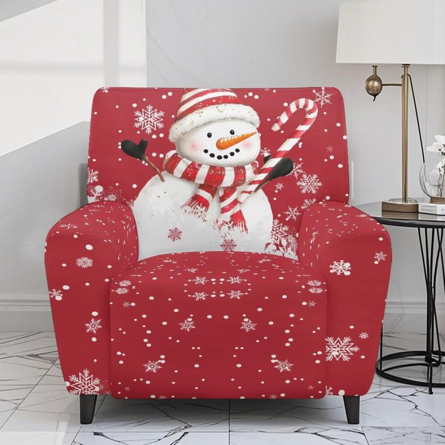 【並行輸入品】 Cugasmaru Christmas Lazyboy Recliner Chair Cover Winter Snowman_6