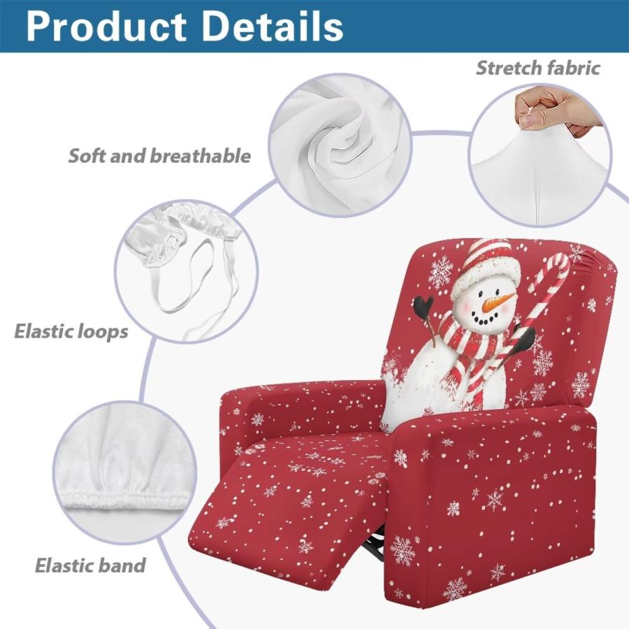 【並行輸入品】 Cugasmaru Christmas Lazyboy Recliner Chair Cover Winter Snowman_9
