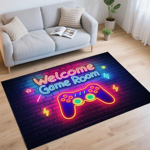 【並行輸入品】男の子部屋用ゲーミングラグ、3フィートx5フィートのゲーマーラグ、滑り止め裏地付き、ゲームルームカーペット、ベッドルームとリビング