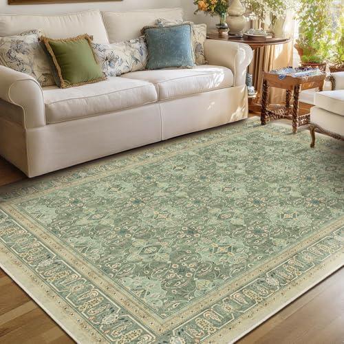 【並行輸入品】 Jainmy Boho Sage Green 6x9 Area Rug， Non Slip Washable Rugs for_1
