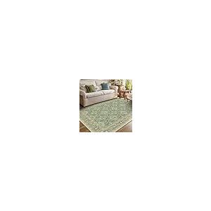 【並行輸入品】 Jainmy Boho Sage Green 6x9 Area Rug， Non Slip Washable Rugs for_2