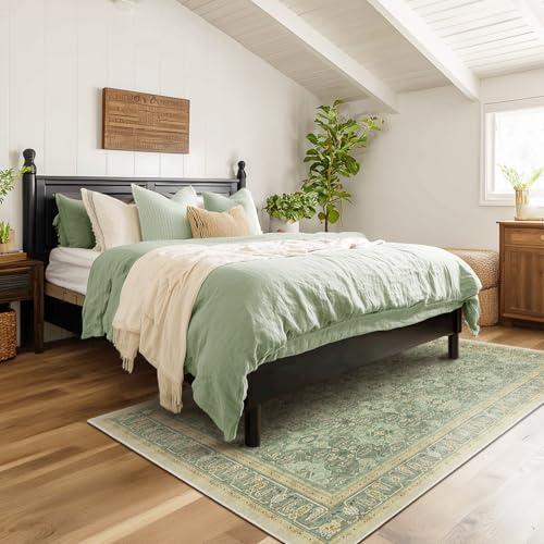【並行輸入品】 Jainmy Boho Sage Green 6x9 Area Rug， Non Slip Washable Rugs for_7