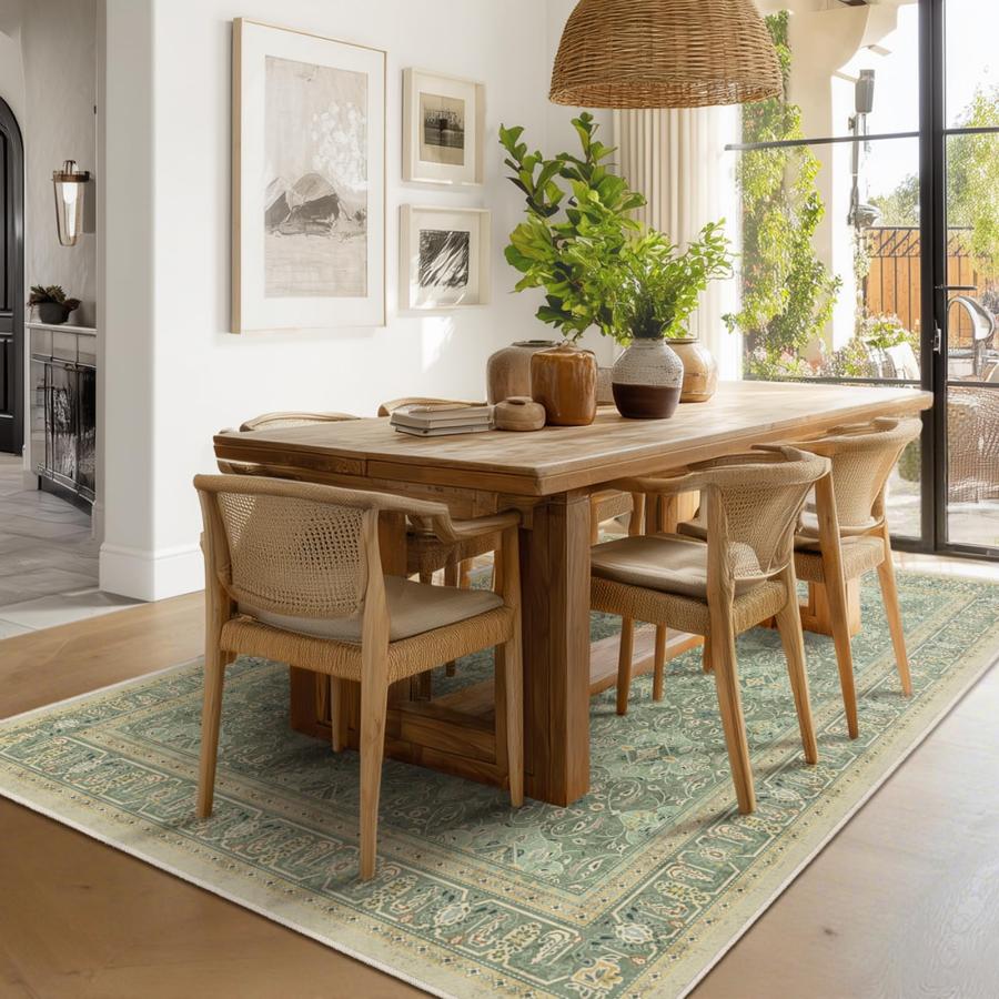 【並行輸入品】 Jainmy Boho Sage Green 6x9 Area Rug， Non Slip Washable Rugs for_9