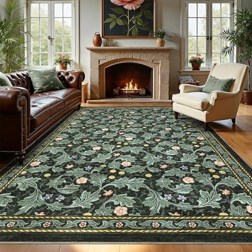【並行輸入品】GarveeHome 洗えるラグ GarveeHome Boho Green Rugs for Living Room， Vint_1