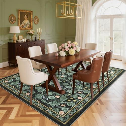 【並行輸入品】GarveeHome 洗えるラグ GarveeHome Boho Green Rugs for Living Room， Vint_4