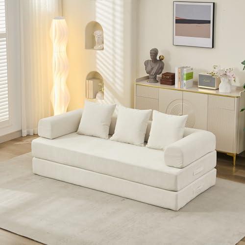 ソファー 並行輸入品】 TTK Convertible Floor Sofa Bed with Pillow Armrest