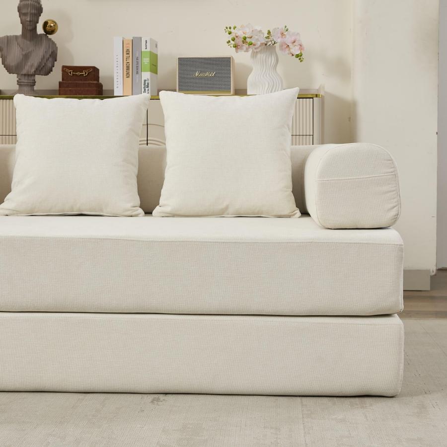 並行輸入品】 TTK Convertible Floor Sofa Bed with Pillow Armrest