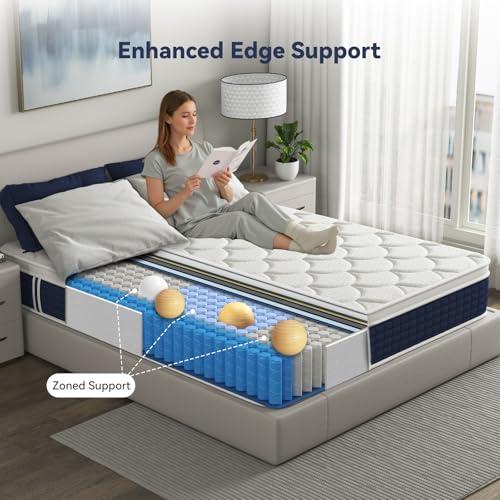 【並行輸入品】 Sailvan Queen Mattress， 12 inch Hybrid Mattress Queen Size in a_7