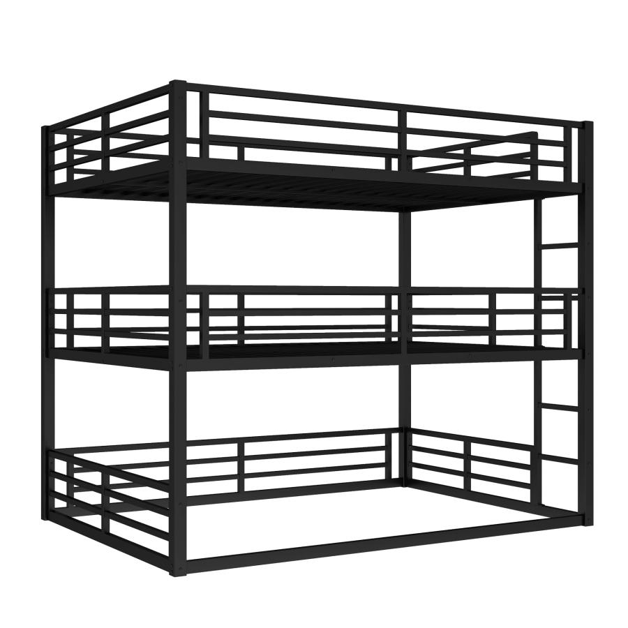 【並行輸入品】 Bellemave Metal Triple Bunk Beds with Full Length Guardrails， Qu_9