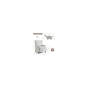 【並行輸入品】プッシュバックリクライニングチェア2脚セット、花柄ファブリックウィングバックリクライニングチェア、布張りのアームチェア、プッシュバ_5