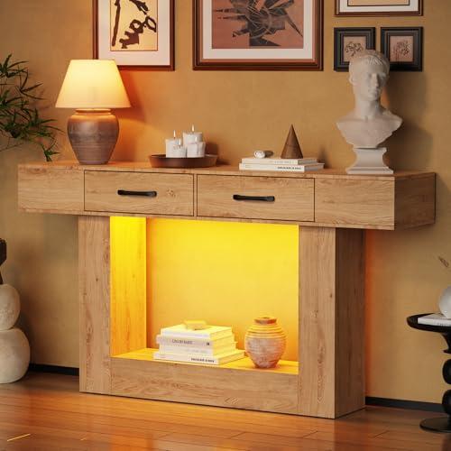 【並行輸入品】 Sybrioka 63" Console Table， Wooden Rectangular Sofa Table， with