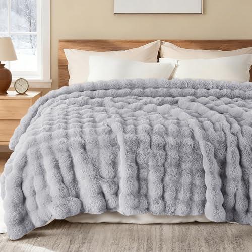 【並行輸入品】 Exclusivo Mezcla Faux Fur King Size Blanket for Bed， Luxury Reve_1