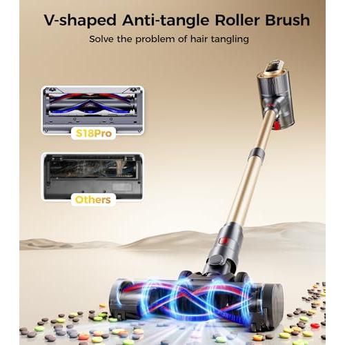 【並行輸入品】 Cordless Vacuum Cleaner， 550W 45Kpa 65Mins Stick Vacuum， Self St_9