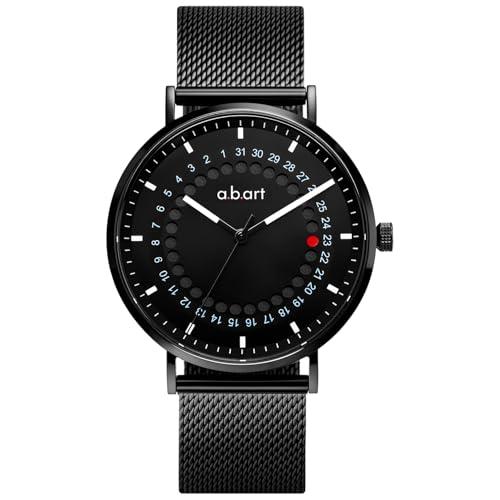 【並行輸入品】a.b.Art メンズクォーツ腕時計 41mm ブラックダイヤル サファイアクリスタル スイスロンダムーブメント ミラネーゼメッシの画像