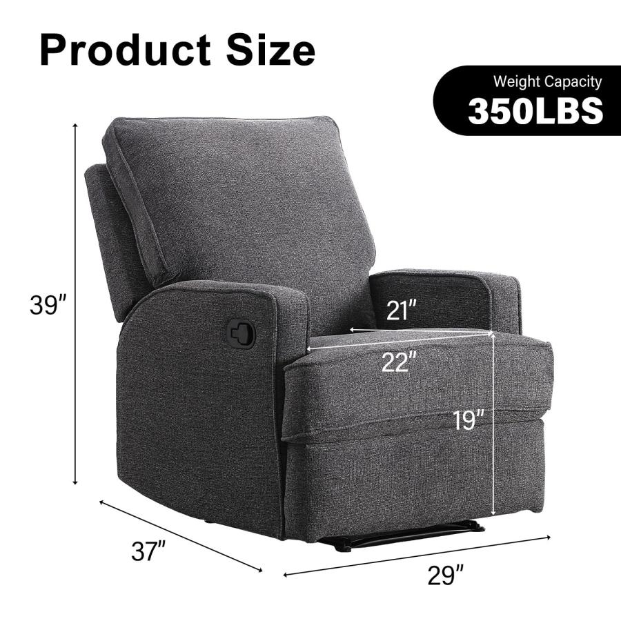 【並行輸入品】 INZOY Manual Recliner with Thicker Backrest， Soft Fabric Manual