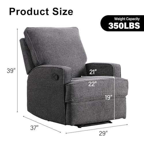 【並行輸入品】 INZOY Manual Recliner with Thicker Backrest， Soft Fabric Manual
