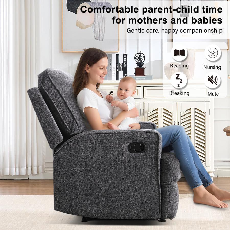 【並行輸入品】 INZOY Manual Recliner with Thicker Backrest， Soft Fabric Manual