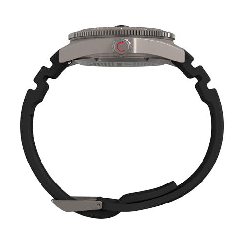 【並行輸入品】Timex メンズ ディープウォーター リーフ 41mm 腕時計, ブラック/チタン/ブラック/シルバー。, カジュアル。 Timの画像