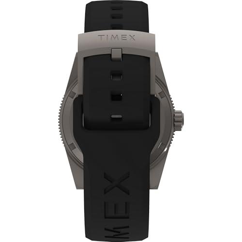 【並行輸入品】Timex メンズ ディープウォーター リーフ 41mm 腕時計, ブラック/チタン/ブラック/シルバー。, カジュアル。 Timの画像