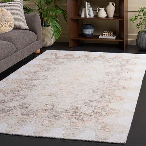 【並行輸入品】 SAFAVIEH Area Rug 4x6 Harvest Collection Beige & Brown， Hand_1