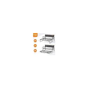 【並行輸入品】 VINGLI Twin Daybed with Pop up Trundle Bed， Day Bed with LED Lig_8