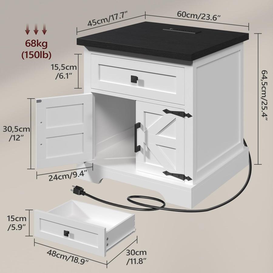 【並行輸入品】マハンクリス エンドテーブル ETBB157E01 MAHANCRIS Farmhouse End Table with Char_3