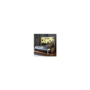 【並行輸入品】 HABITRIO Full Size Murphy Bed， Wood Cabinet Bed with Folding Sof_8
