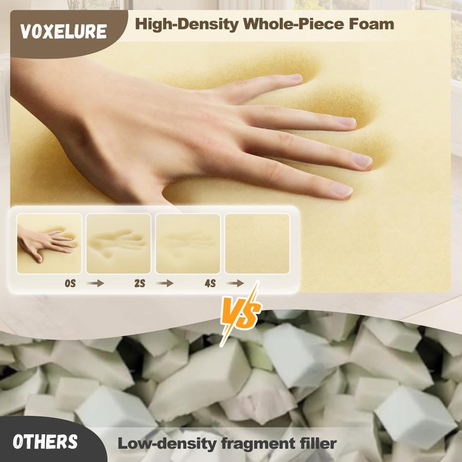 【並行輸入品】Voxelure コーデュロイ 折りたたみソファベッド、グレー、シングル Folding Sofa Bed， Convertibl_6