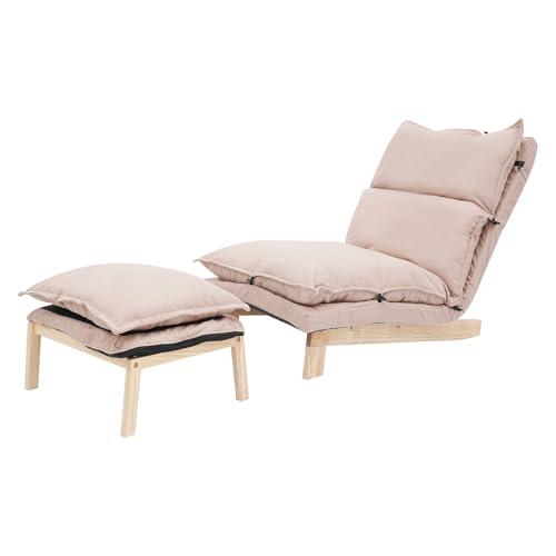 【並行輸入品】 BAIODNB 5 Gears Adjustable Accent Chair with Ottoman， Thick Cush_1