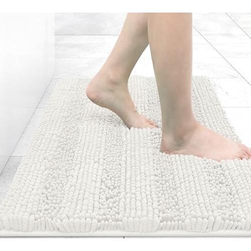 【並行輸入品】Grandailyシェニール織ストライプバスルームラグ30x20、極厚吸収バスマット、ノンスリップソフトプラッシュシャギーシャワー_1