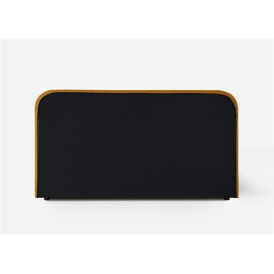 【並行輸入品】 BOWERY HILL Upholstered Queen Platform Bed, Mustard Boucle Fabriの画像
