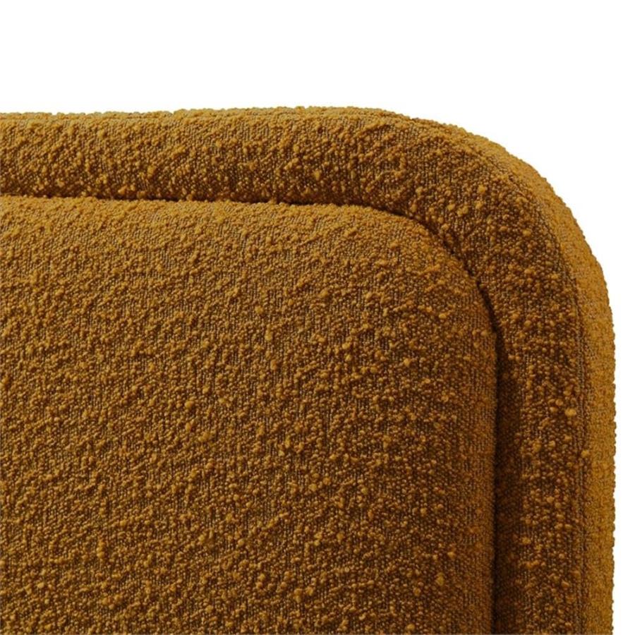 【並行輸入品】 BOWERY HILL Upholstered Queen Platform Bed, Mustard Boucle Fabriの画像