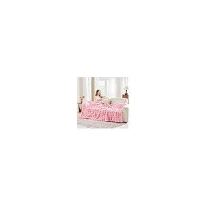 【並行輸入品】 Jeyfull Pink Faux Fur Throw Blanket Soft Plush Fluffy Bubble Tex_8