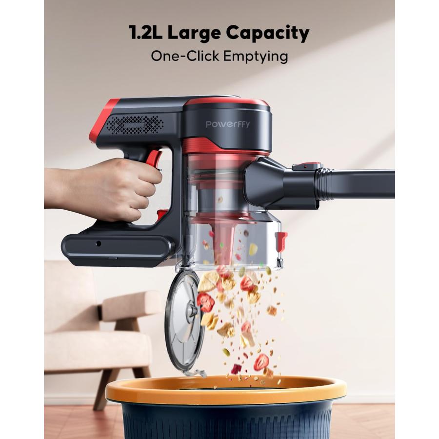 【並行輸入品】 Powerffy Cordless Vacuum Cleaner， Stick Cordless Vacuum with LED_3