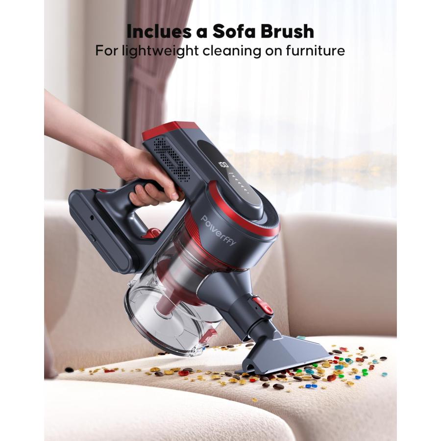 【並行輸入品】 Powerffy Cordless Vacuum Cleaner， Stick Cordless Vacuum with LED_6