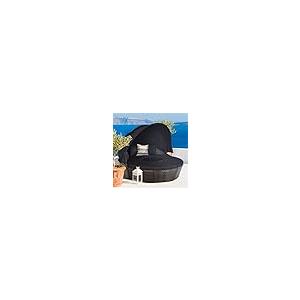 【並行輸入品】 Pemberly Row Patio Rattan Daybed Cushioned Sofa Table Top Canopy_5