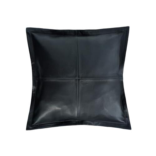 【並行輸入品】UrbanFocal ラムスキン ブラック レザー 枕カバー 14x14インチ オフィス、リビングルーム、ベッドルーム用の装飾_1