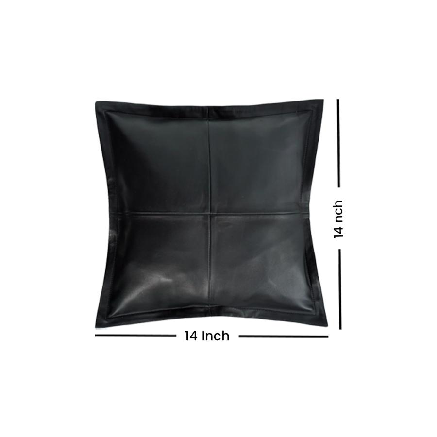 【並行輸入品】UrbanFocal ラムスキン ブラック レザー 枕カバー 14x14インチ オフィス、リビングルーム、ベッドルーム用の装飾_3