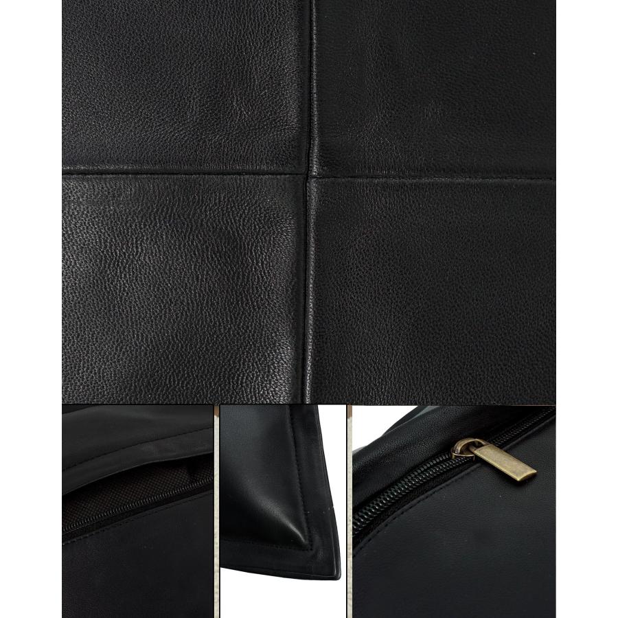 【並行輸入品】UrbanFocal ラムスキン ブラック レザー 枕カバー 14x14インチ オフィス、リビングルーム、ベッドルーム用の装飾_6